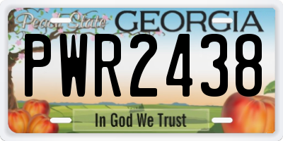 GA license plate PWR2438