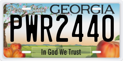 GA license plate PWR2440