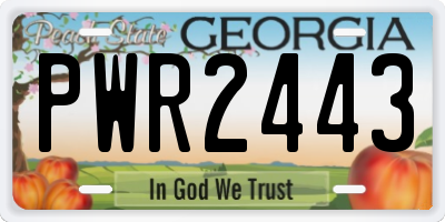 GA license plate PWR2443
