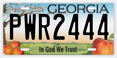 GA license plate PWR2444