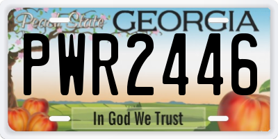 GA license plate PWR2446