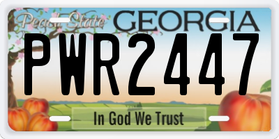 GA license plate PWR2447
