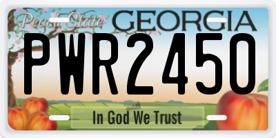 GA license plate PWR2450