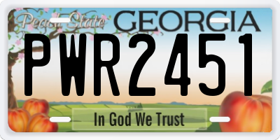 GA license plate PWR2451
