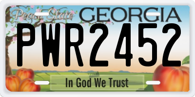 GA license plate PWR2452