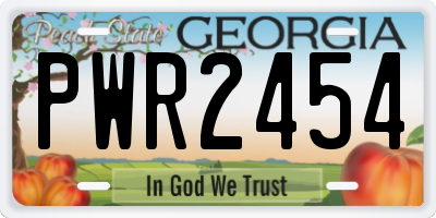 GA license plate PWR2454