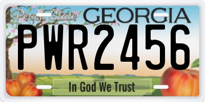 GA license plate PWR2456