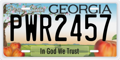 GA license plate PWR2457