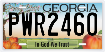 GA license plate PWR2460