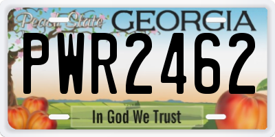 GA license plate PWR2462