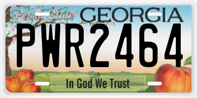 GA license plate PWR2464