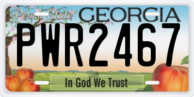 GA license plate PWR2467