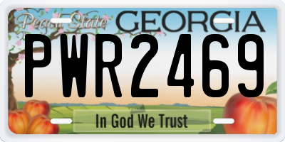 GA license plate PWR2469