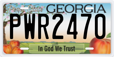 GA license plate PWR2470
