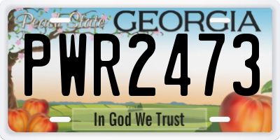 GA license plate PWR2473