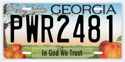 GA license plate PWR2481