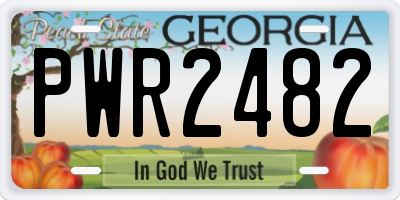 GA license plate PWR2482