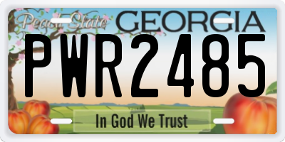 GA license plate PWR2485