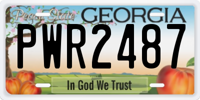 GA license plate PWR2487