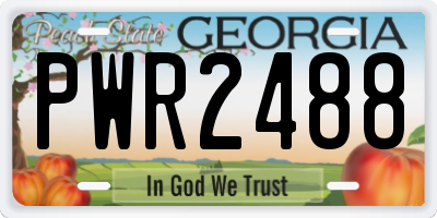 GA license plate PWR2488