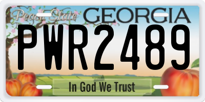 GA license plate PWR2489