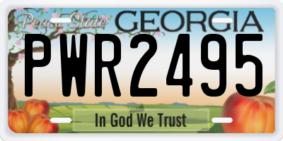GA license plate PWR2495