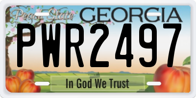 GA license plate PWR2497