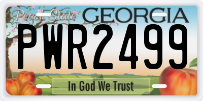 GA license plate PWR2499