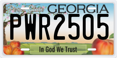 GA license plate PWR2505