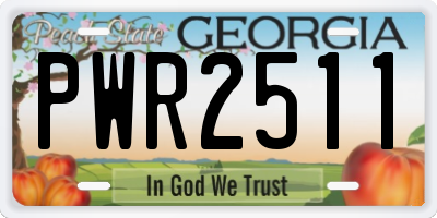 GA license plate PWR2511