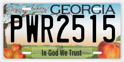 GA license plate PWR2515