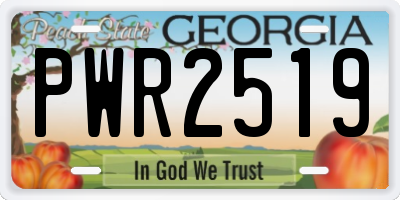 GA license plate PWR2519