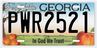 GA license plate PWR2521