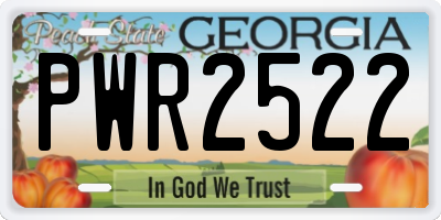 GA license plate PWR2522
