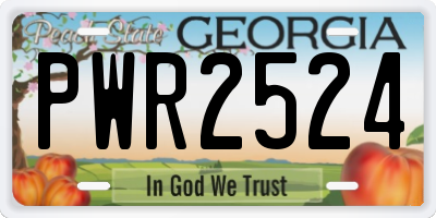 GA license plate PWR2524