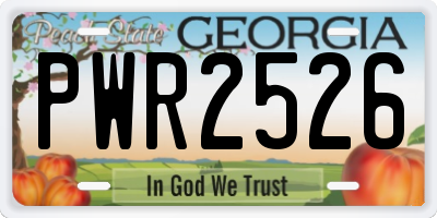 GA license plate PWR2526