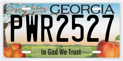 GA license plate PWR2527