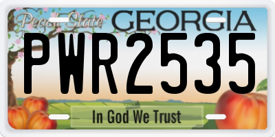 GA license plate PWR2535
