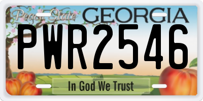 GA license plate PWR2546
