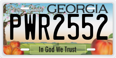 GA license plate PWR2552