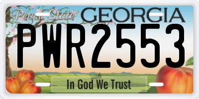 GA license plate PWR2553