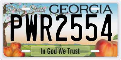 GA license plate PWR2554