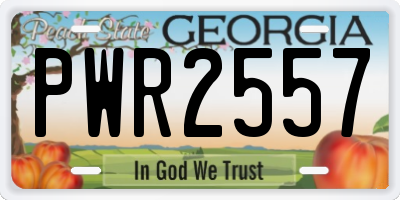 GA license plate PWR2557