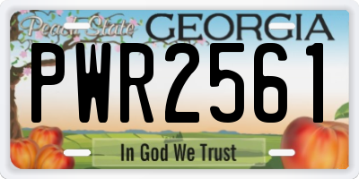 GA license plate PWR2561