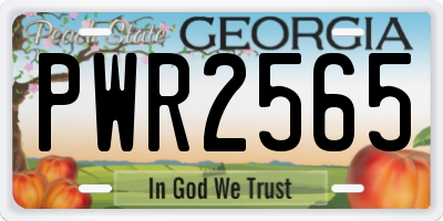 GA license plate PWR2565