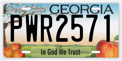 GA license plate PWR2571
