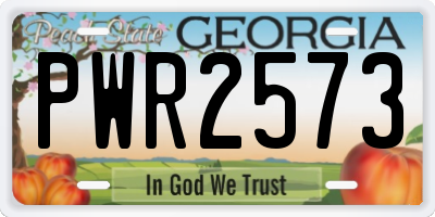 GA license plate PWR2573