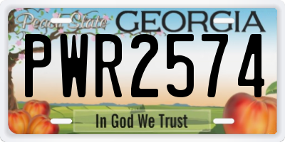 GA license plate PWR2574