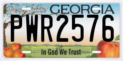 GA license plate PWR2576
