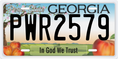 GA license plate PWR2579